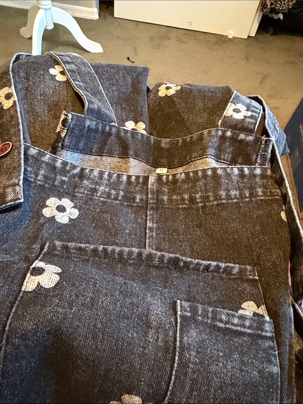 Isabel Marant pour H&M Black Floral Embroidered Denim Overalls